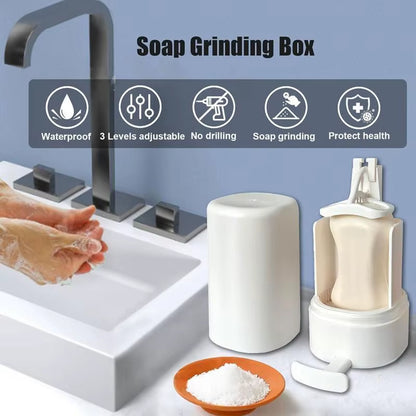 Grinding Soapy Box Leakproof Soapy Bar Crusher Holder for Hand Washing Refillable Soapy Bar Grinder Container for Kitchen Toilet